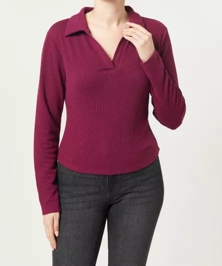 Geripptes Poloshirt