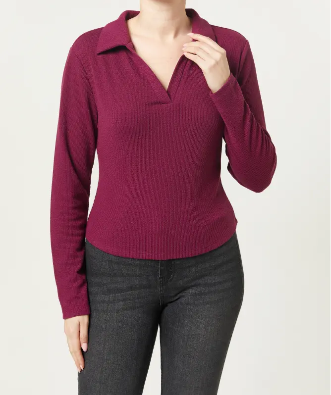 Geripptes Poloshirt