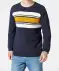 Sweter z cienkiej dzianiny ciemnoniebieski w paski