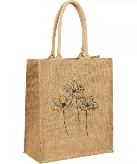 Jute tas met print