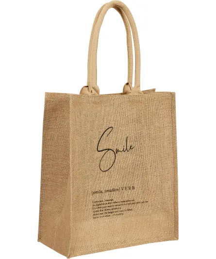 Jute tas met print