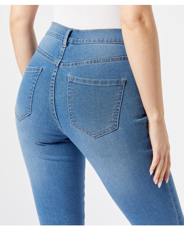 Jean à effets délavés femme, bleu jean (KiK Jeans mit Waschungseffekten (jeansblau)) — KiK, produit allemand authentique au Maroc