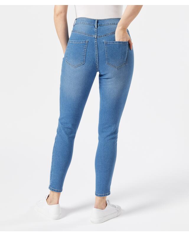 Jean à effets délavés femme, bleu jean (KiK Jeans mit Waschungseffekten (jeansblau)) — KiK, produit allemand authentique au Maroc