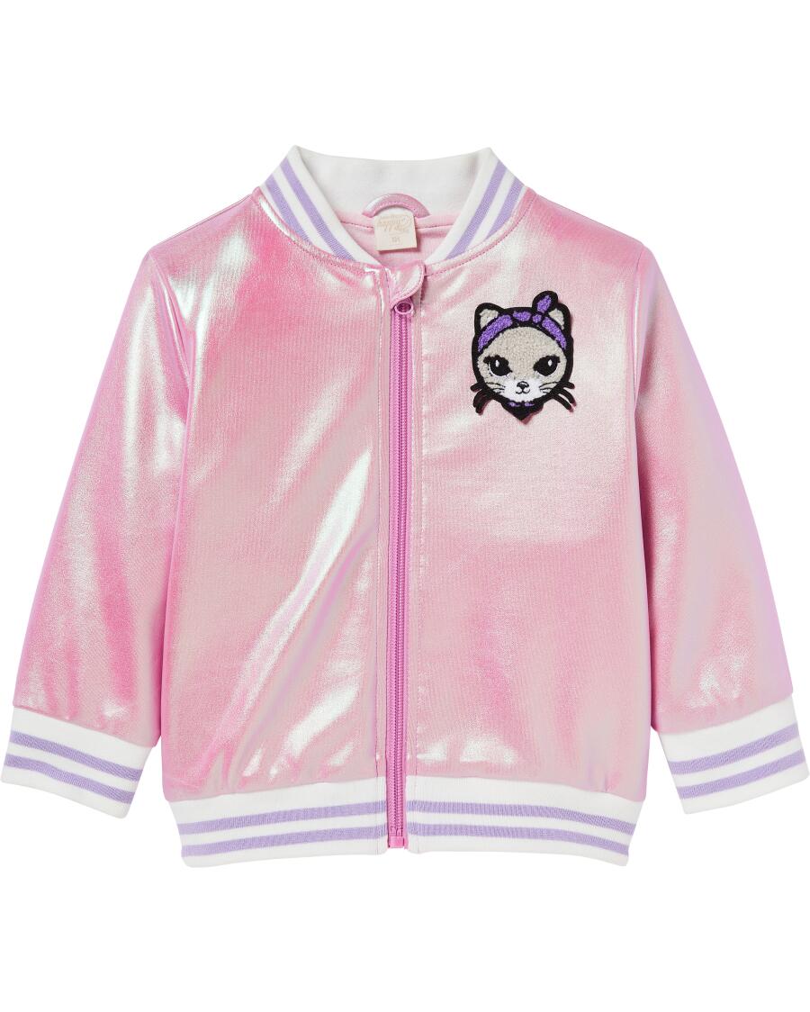 Glänzende Collegejacke pink