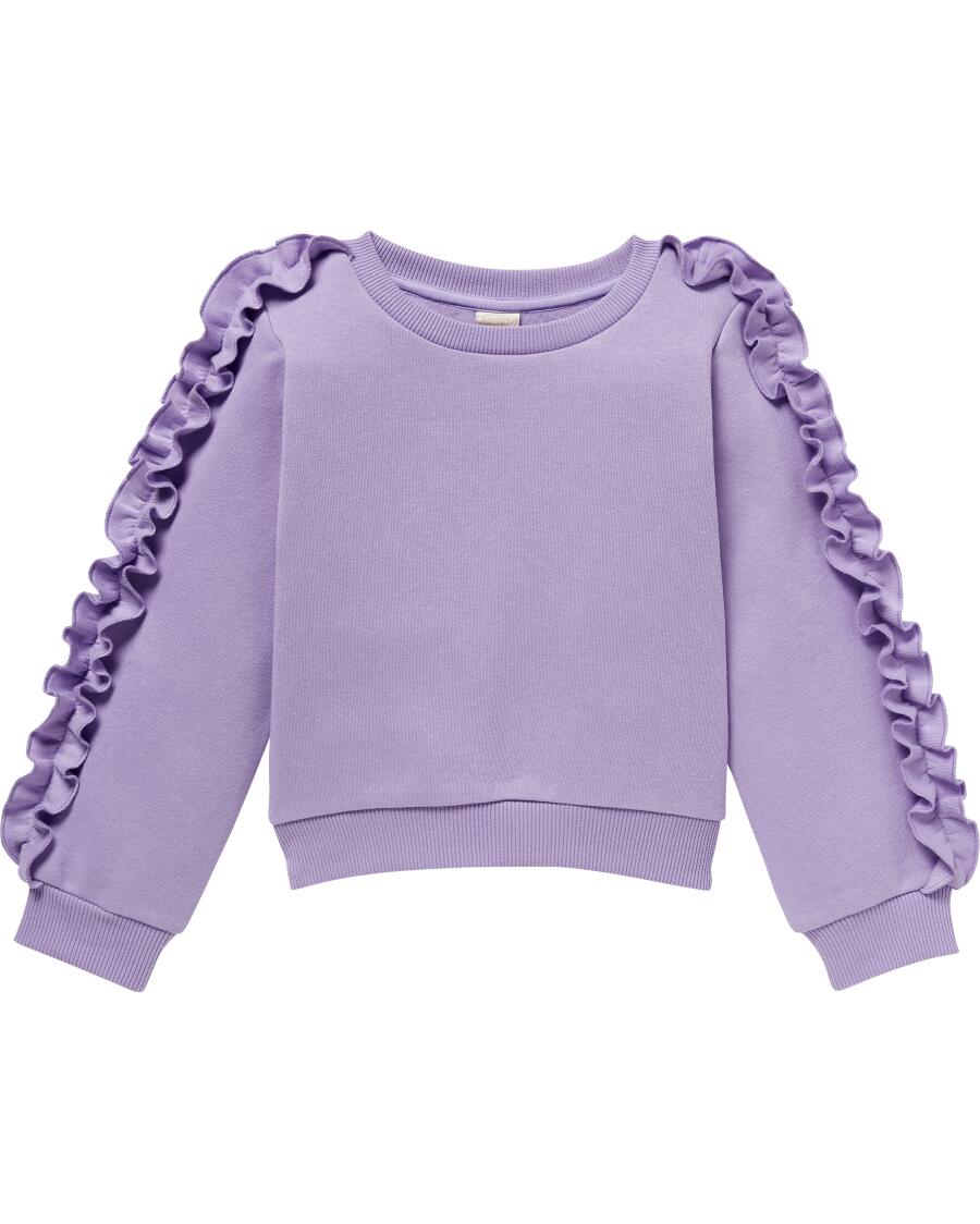 Sweatshirt mit Rüschen flieder