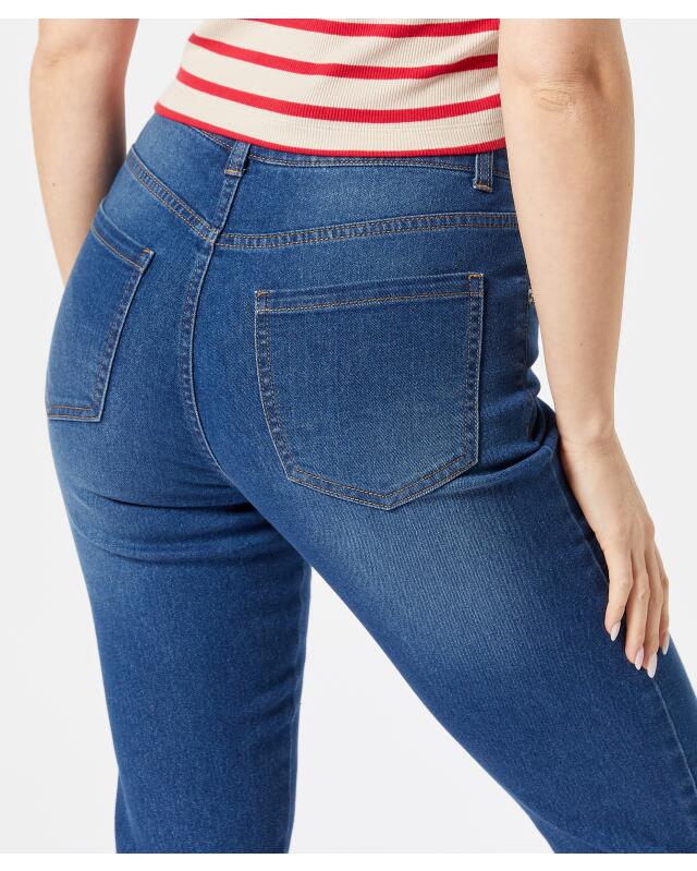 Jean taille haute femme, jean foncé (KiK Jeans High-waist (jeansblau dunkel)) — KiK, produit allemand authentique au Maroc