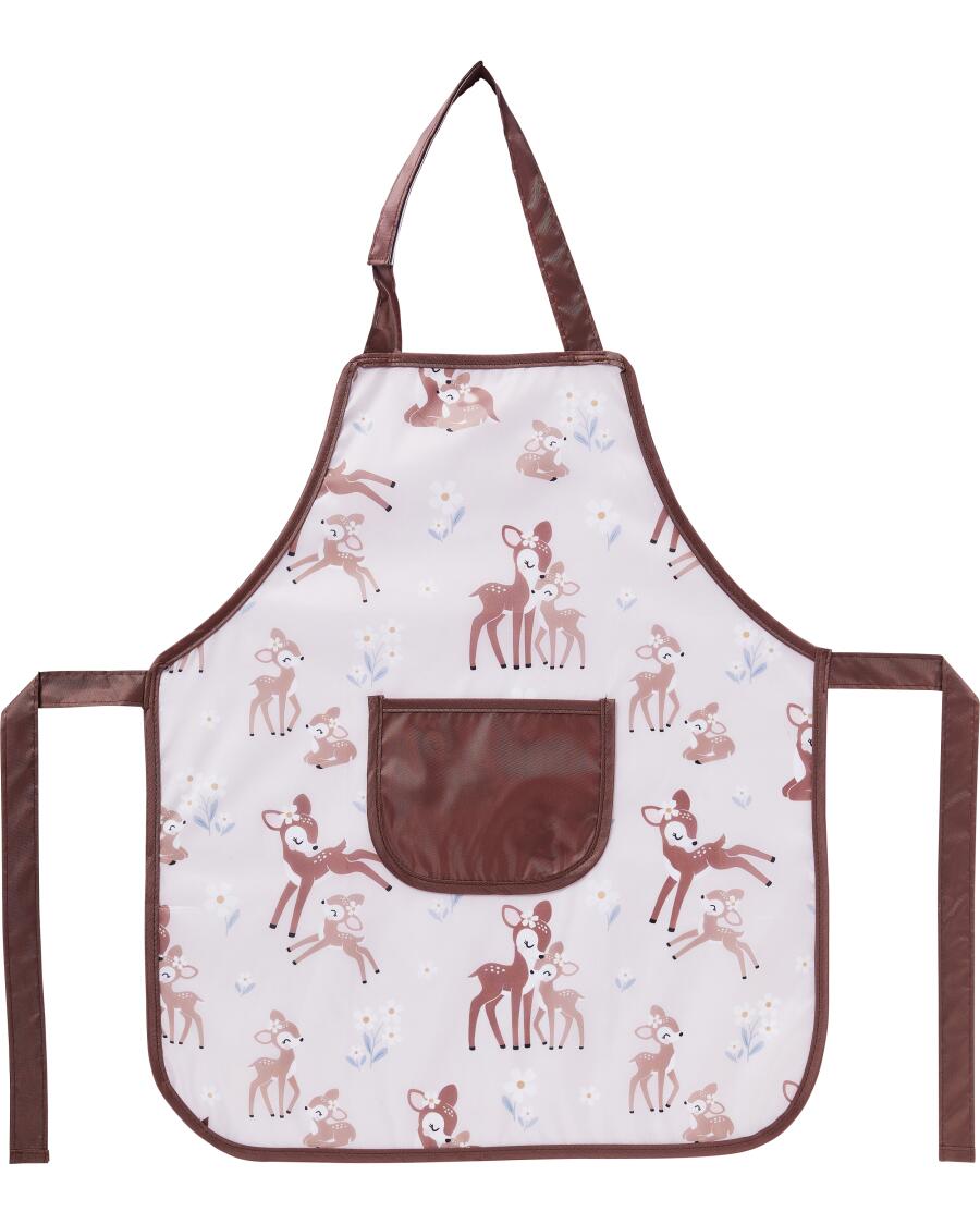 Kinder-Malschürze mit Tasche braun