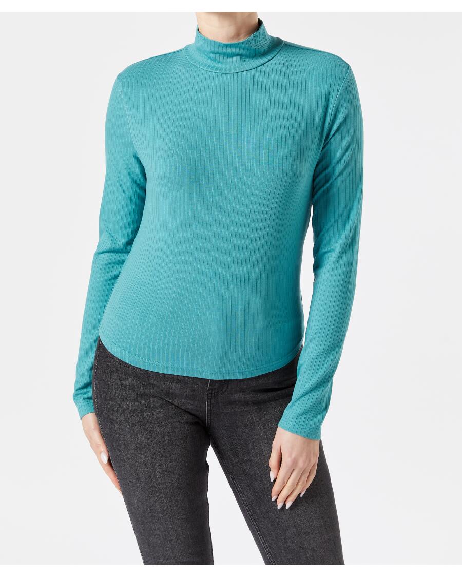 Geripptes Langarmshirt mintgrün