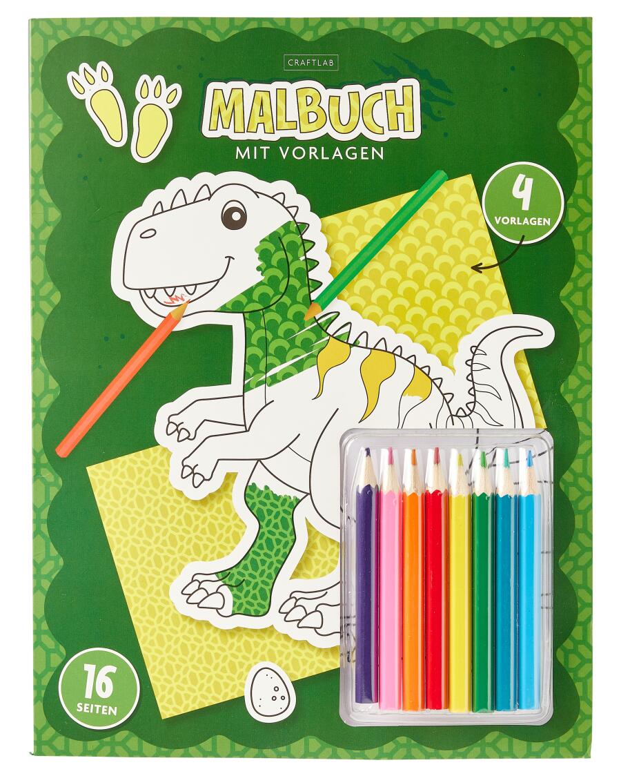 Malbuch mit Vorlagen für die Durchreibetechnik bunt