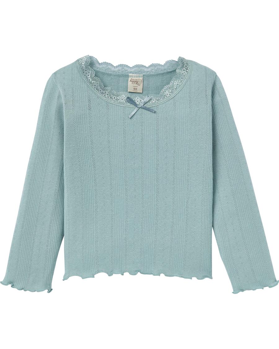Langarmshirt mit Spitze grau