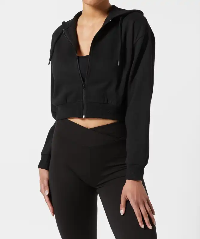 Sport-Sweatjacke cropped