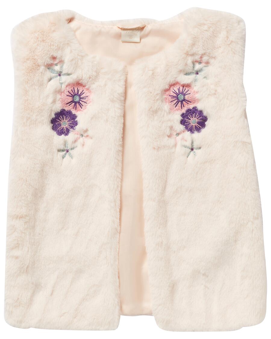 Gilet van imitatiebont creme