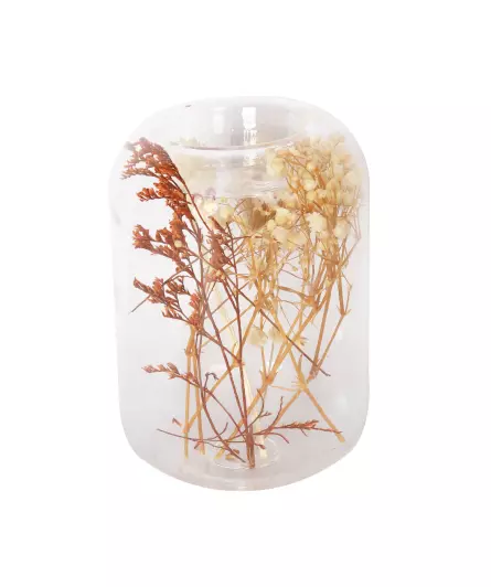 Teelichthalter mit Trockenblumen