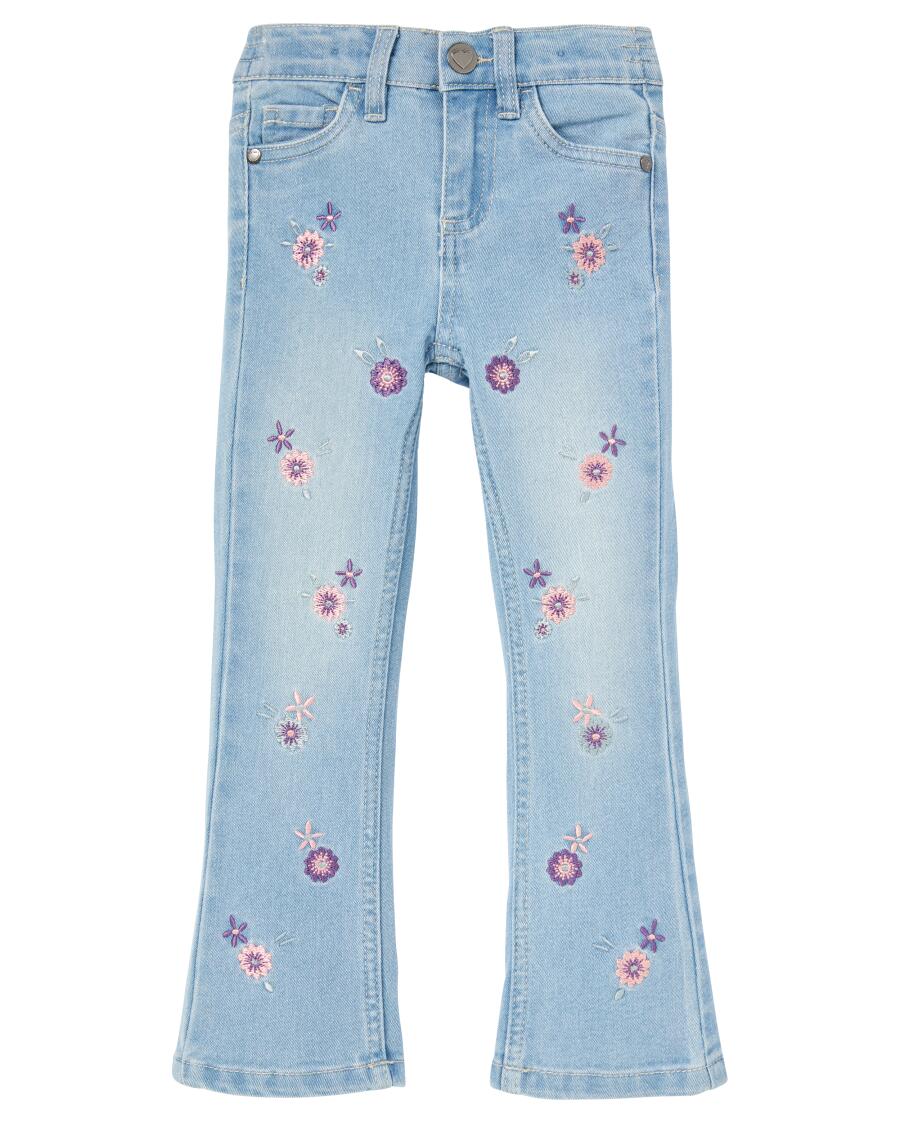 Jeans met borduursel licht denimblauw