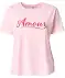 T-Shirt aus Baumwolle pink bedruckt
