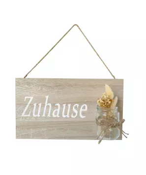 Schild mit Blumenvase
