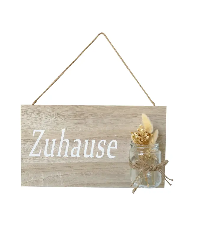 Schild mit Blumenvase
