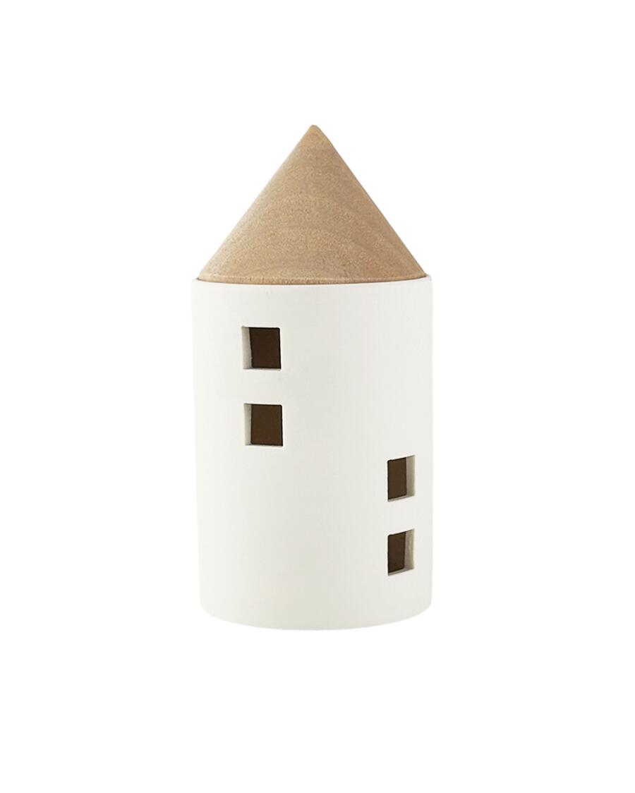 Deko-Haus aus Porzellan weiß