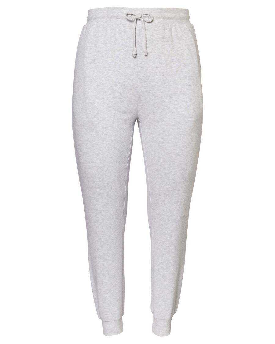 Jogginghose mit Rippbündchen grau melange