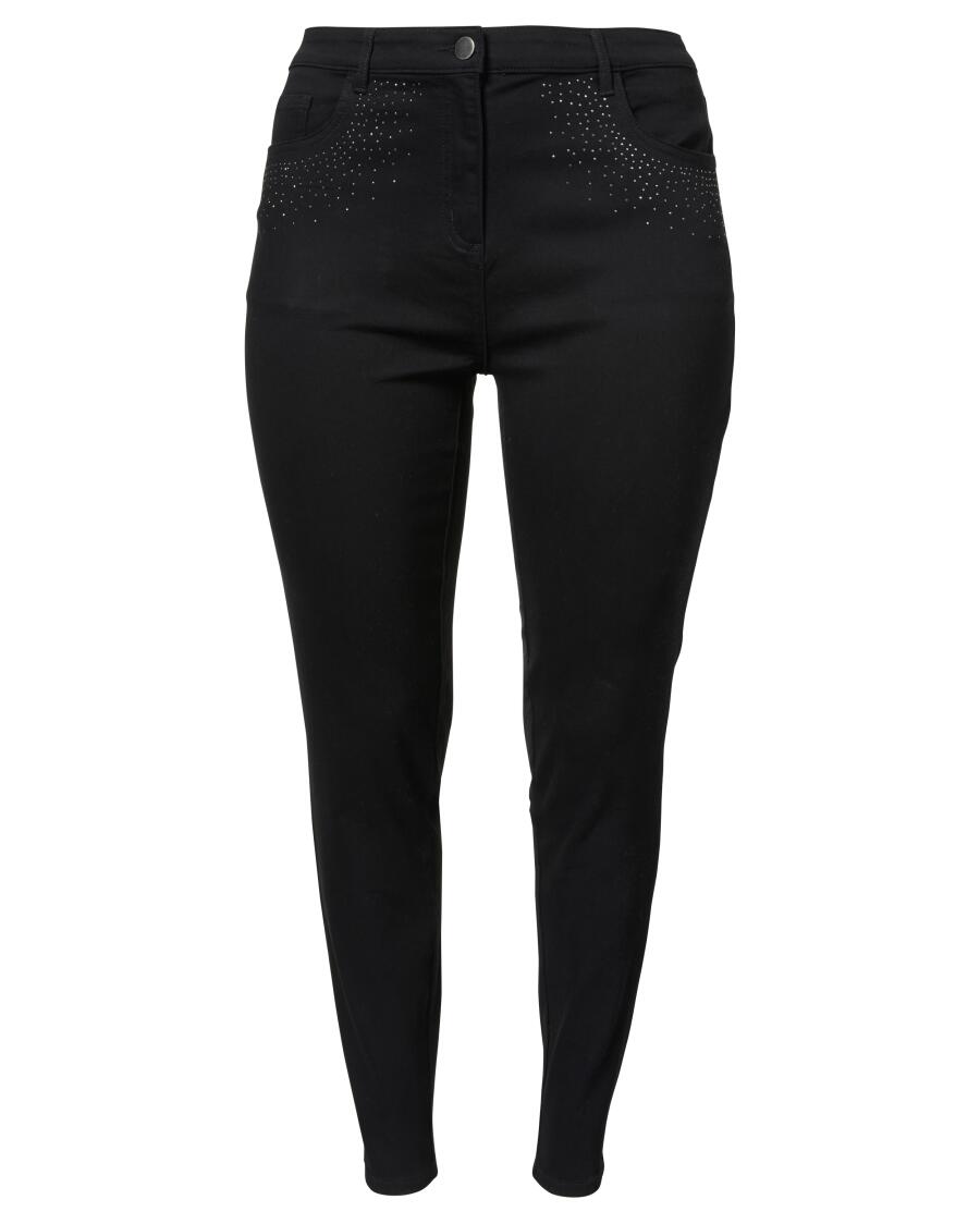 Jeans Strass schwarz