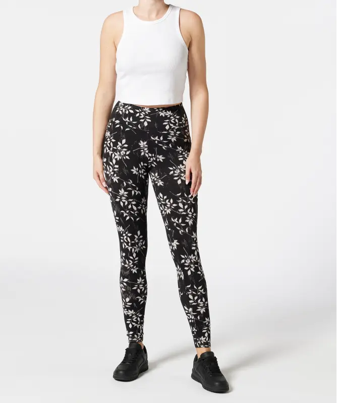 Leggings mit Blattmuster