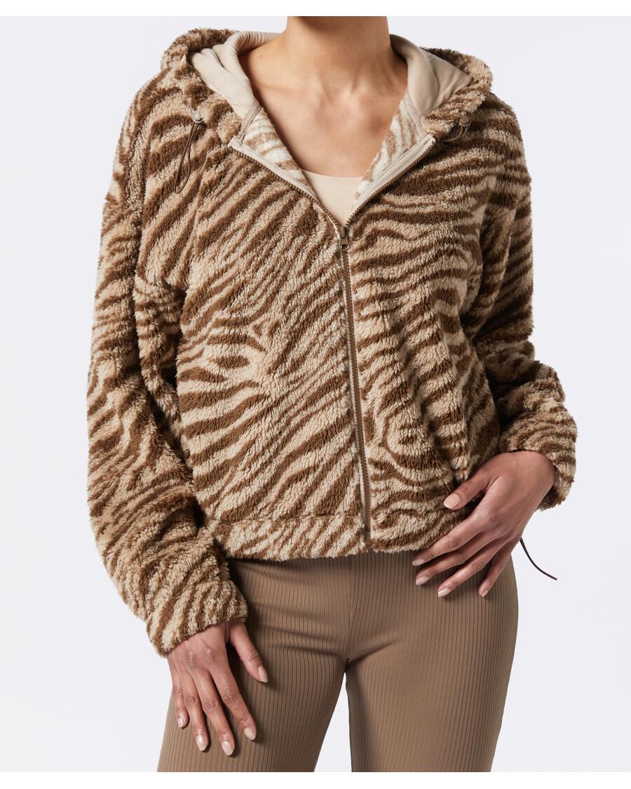 Fleecejacke Zebra hellbraun gestreift