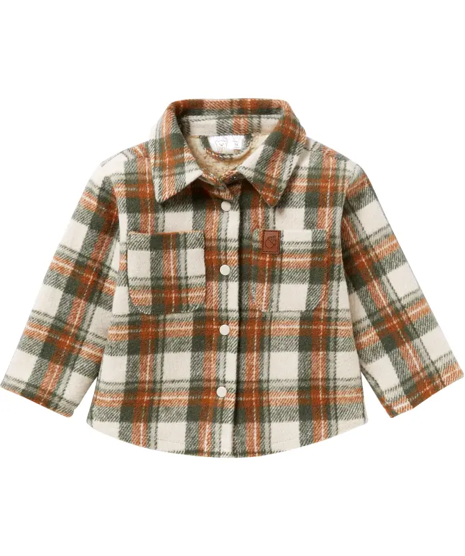 Flanelljacke mit Teddyfutter