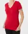 T-Shirt mit V-Ausschnitt rot