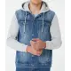 Jeansjacke mit Ärmeln aus Sweatstoff