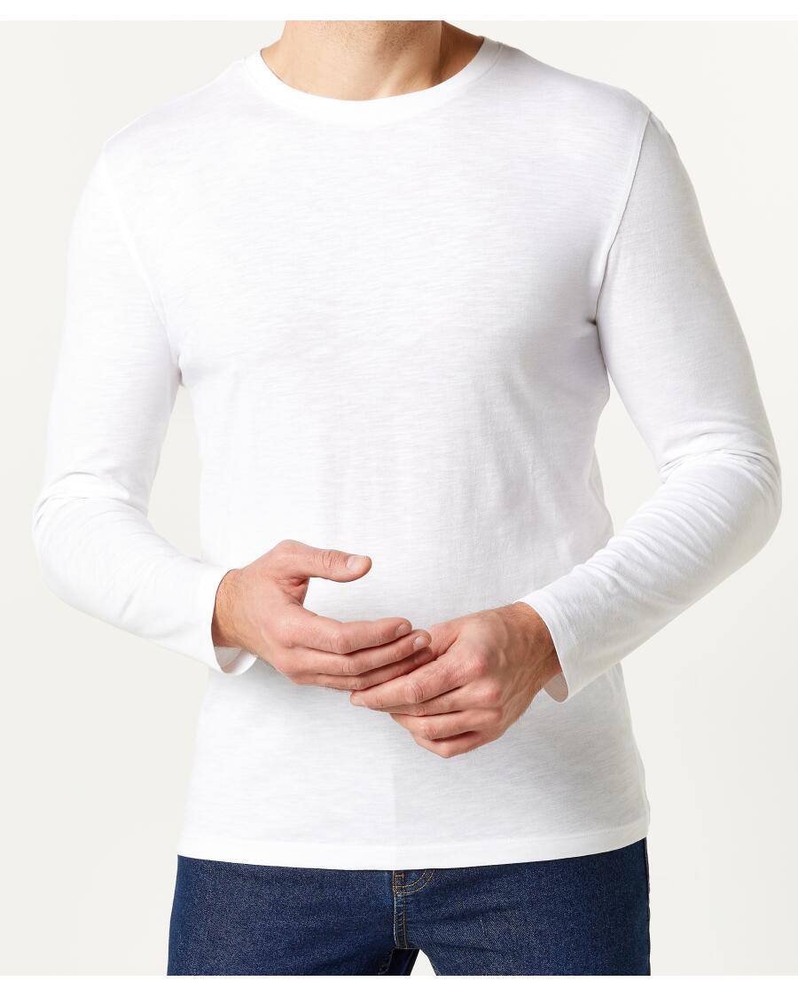 Basic Langarmshirt weiß