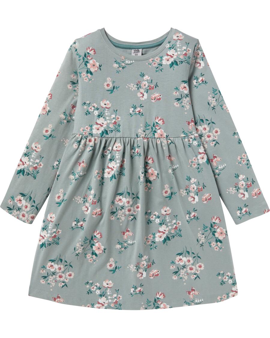 Geblümtes Kleid grau