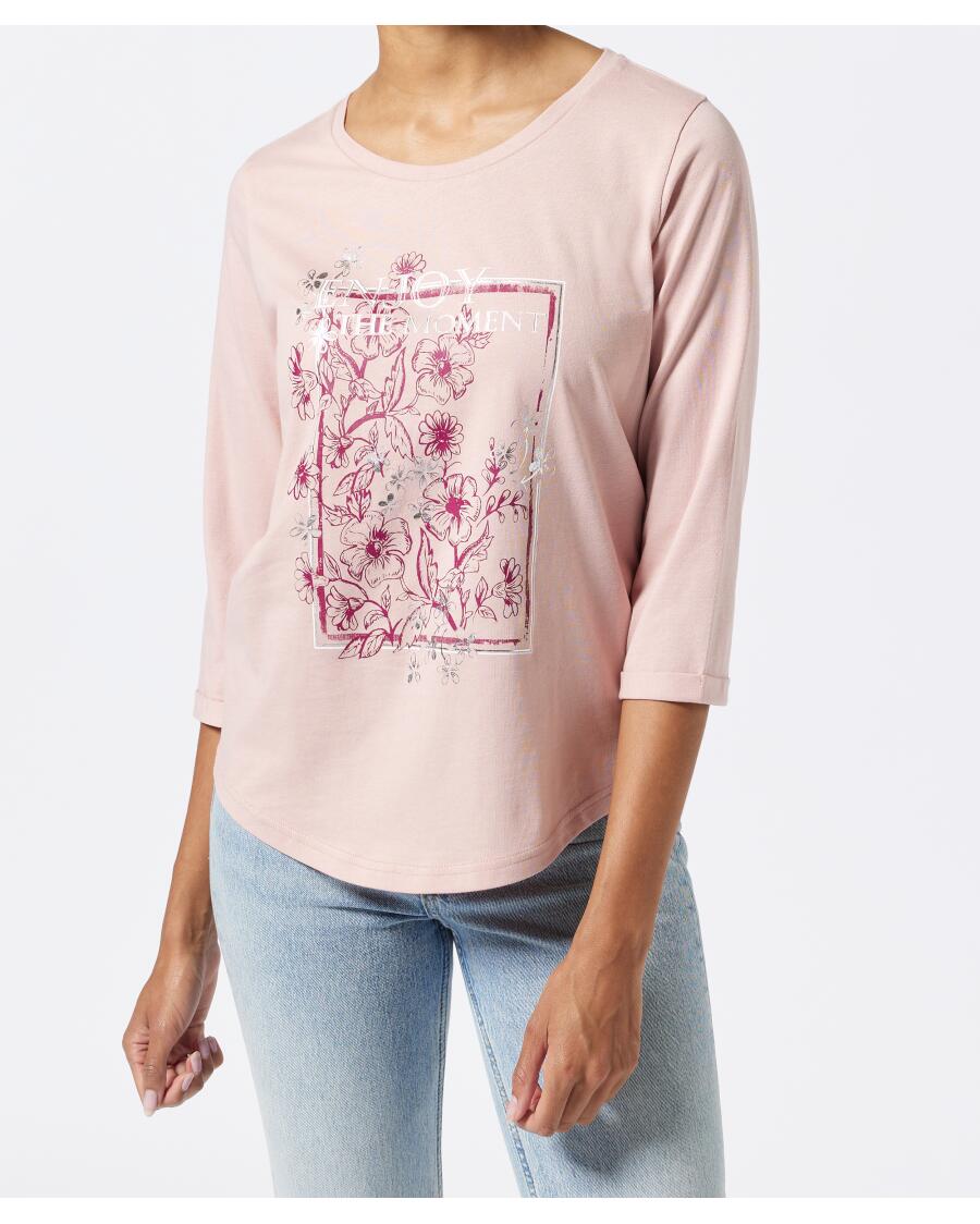 Shirt mit Frontprint rosa