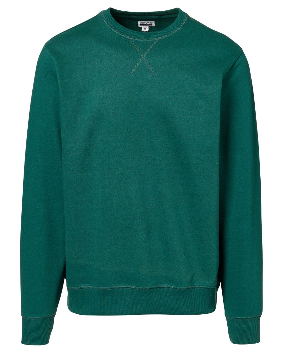 Bluza z prążkowanymi mankietami Identic Basic, okrągły dekolt
