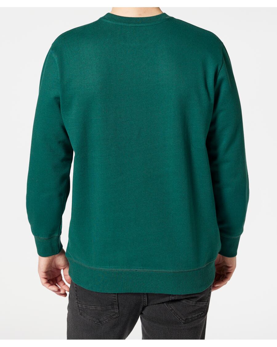 Bluza z prążkowanymi mankietami Identic Basic, okrągły dekolt