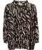 Gemusterte Bluse schwarz/beige