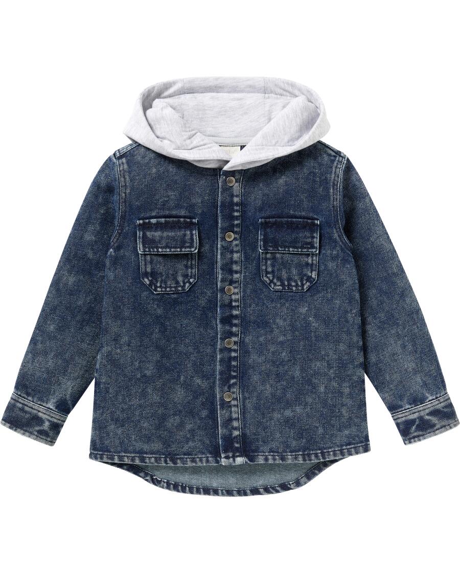 Koszula jeansowa z kapturem jasny jeans
