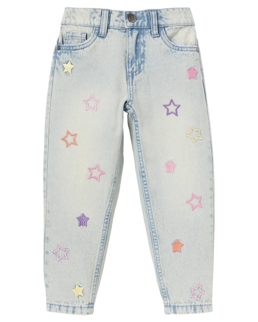 Jeans mit Stickereien jeansblau