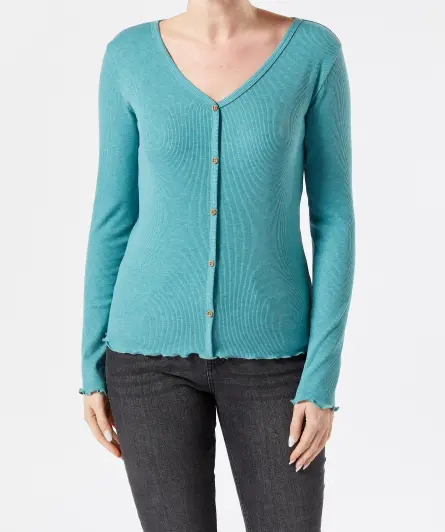 Langarmshirt mit Wellenkanten