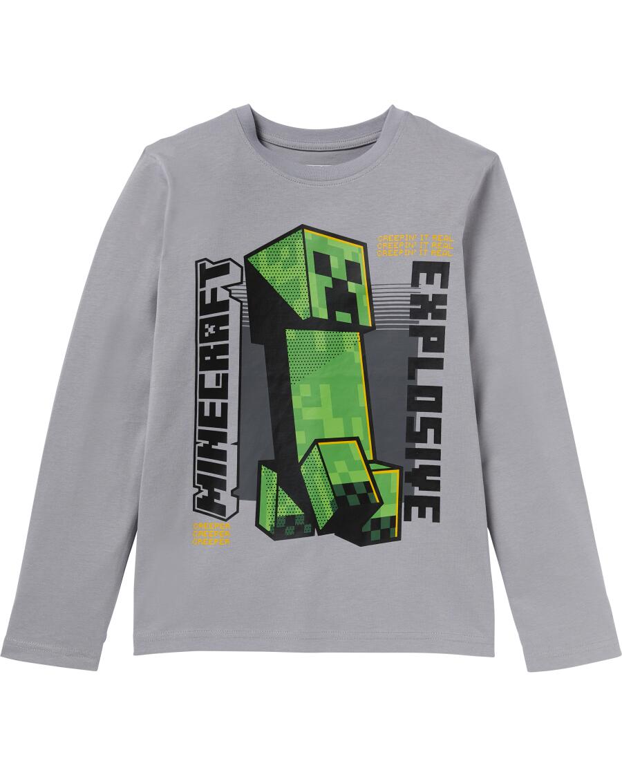 Minecraft shirt met lange mouwen blauw