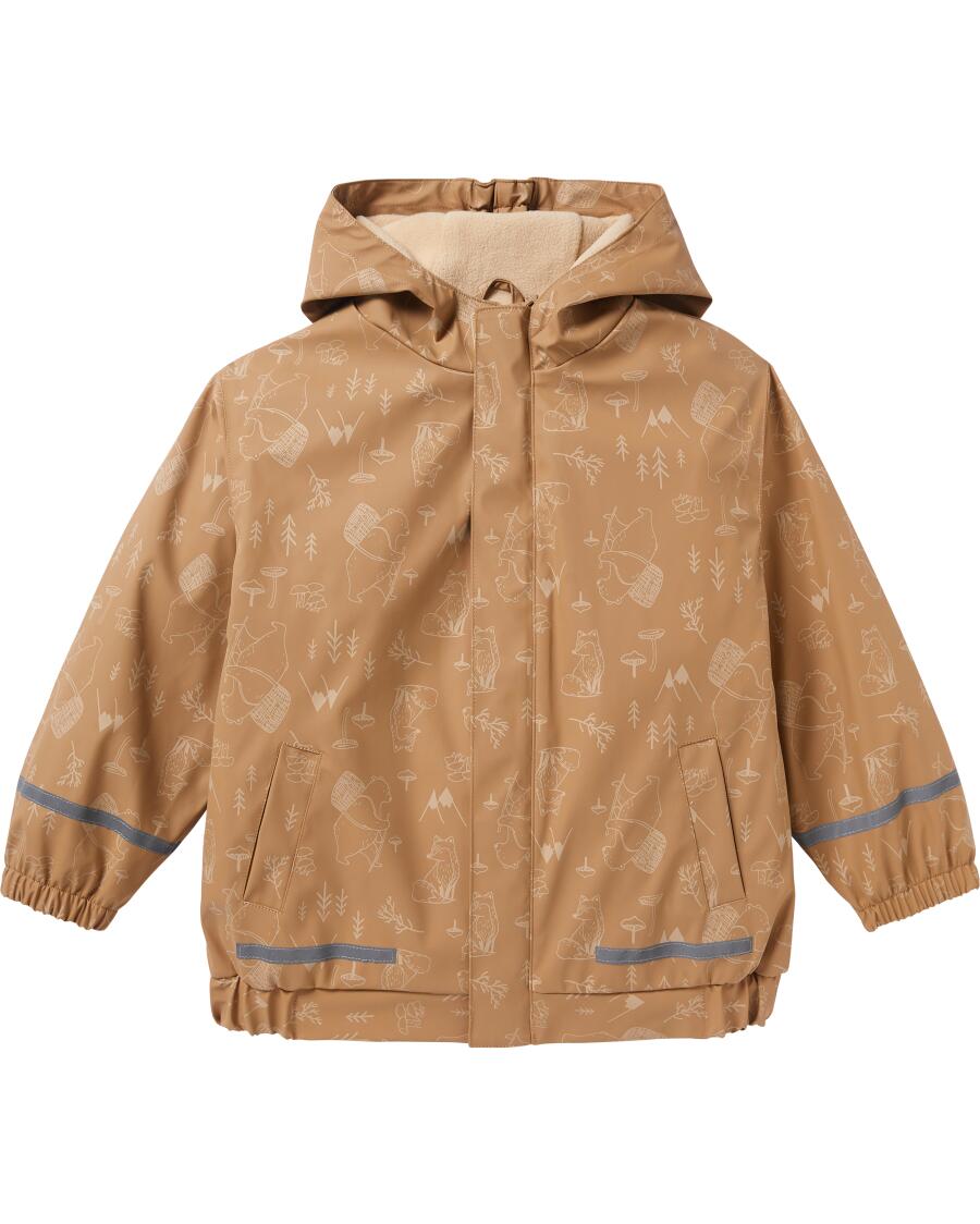 Regenjacke mit Waldmotiven hellbraun
