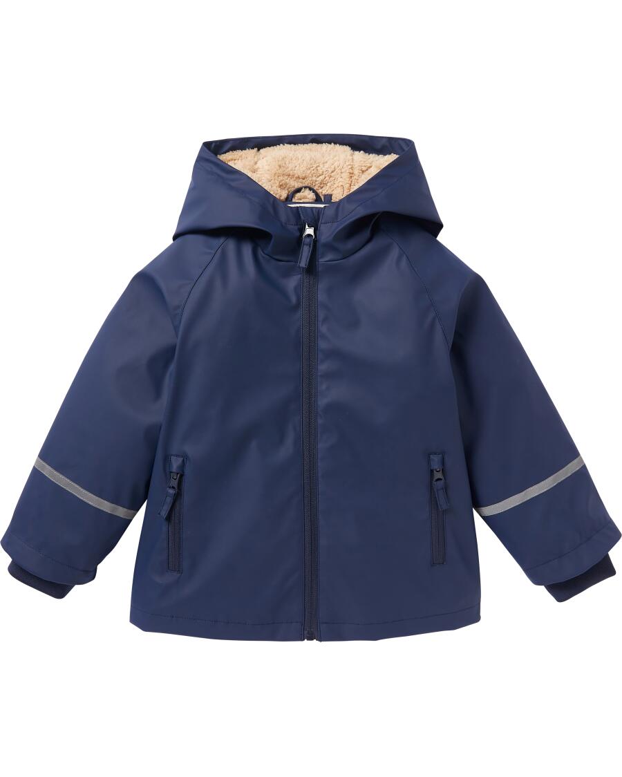 Regenjacke mit Teddyfleece dunkelblau