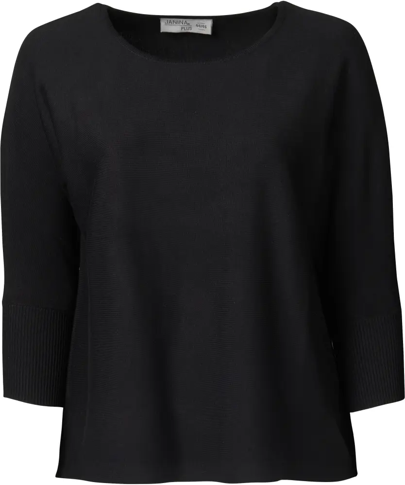 Kik Pullunder Schwarz Weiss Schlichter Pullover, Janina Plus