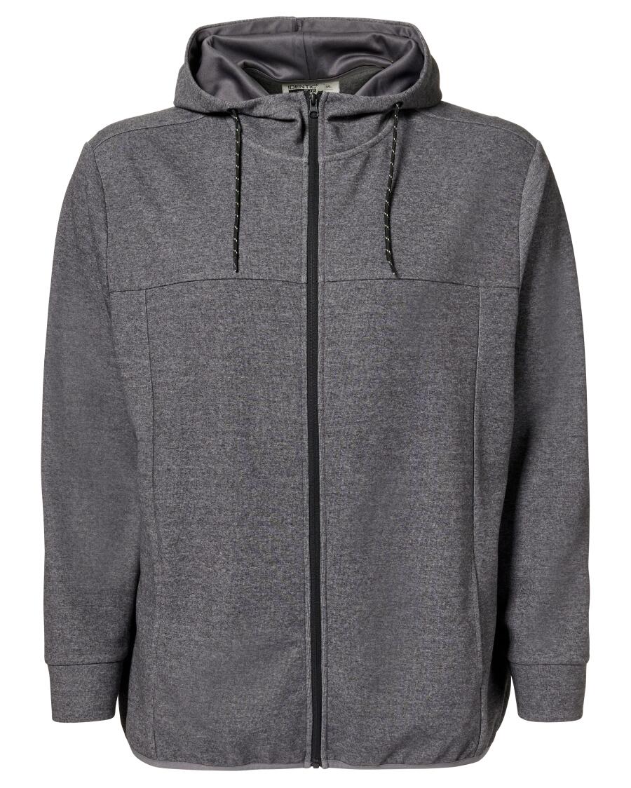 Sweatvest met deelnaden donker grijs gemeleerd