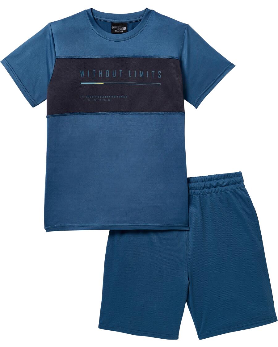 Sport-Shirt + Sport-Shorts blau