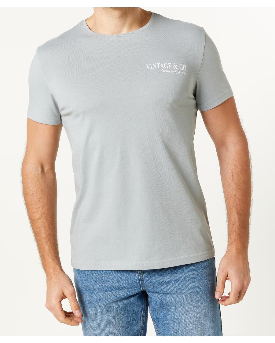 T-shirt met print op voor- en achterkant grijs