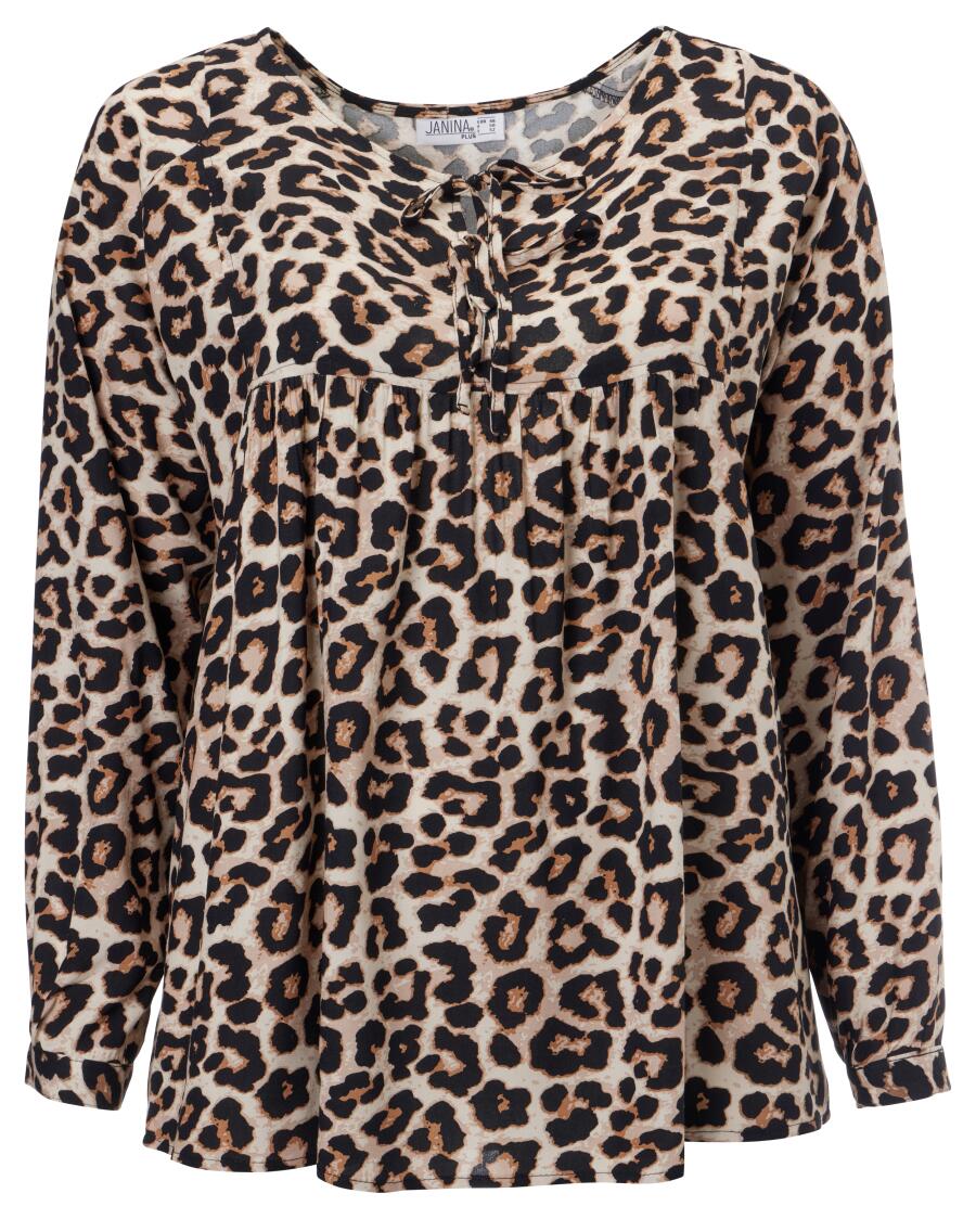 Bluse Leo schwarz/beige
