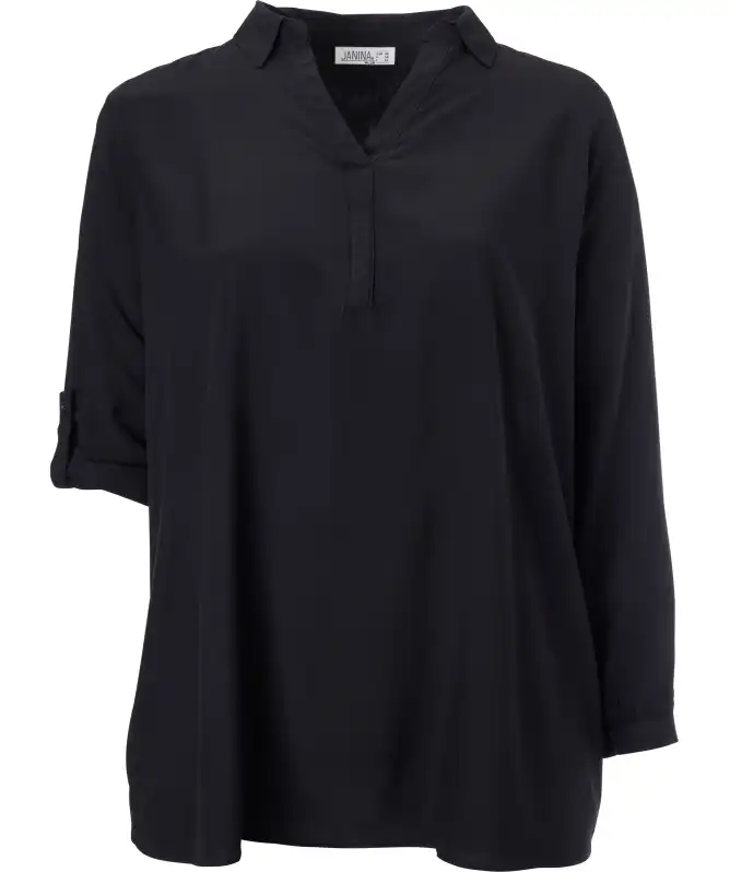 Schwarze Langarmbluse