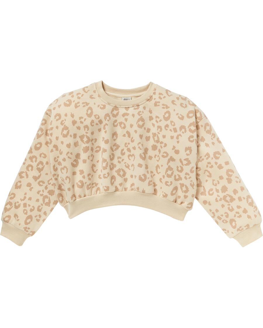 Sweatshirt cropped natur gemustert