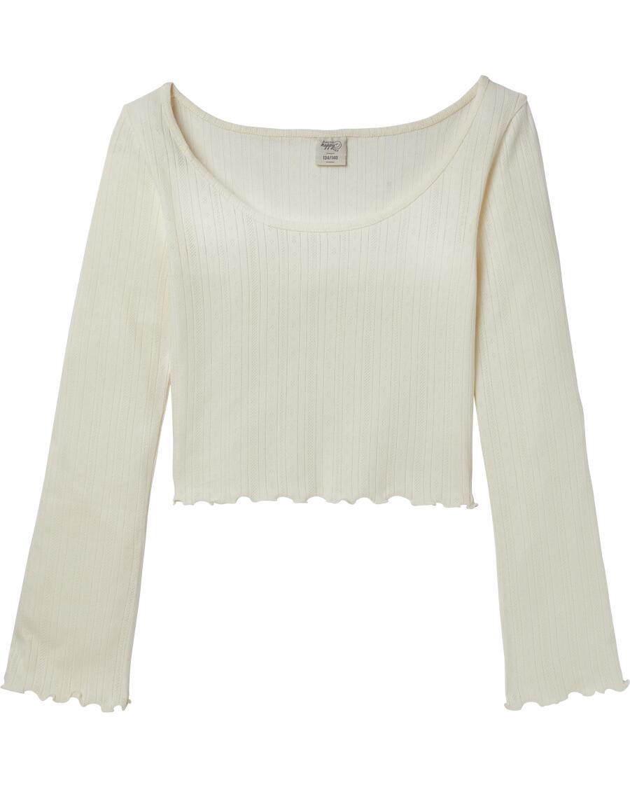 Langarmshirt cropped creme