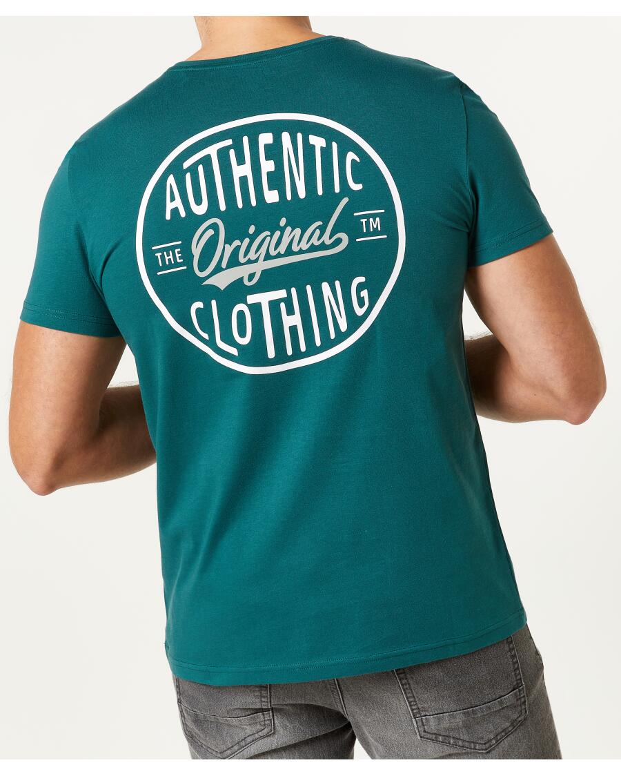 T-Shirt z nadrukiem z przodu i z tyłu okrągły dekolt